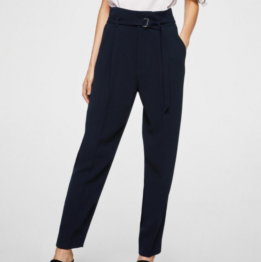 Mango Detachable Belt Trousers